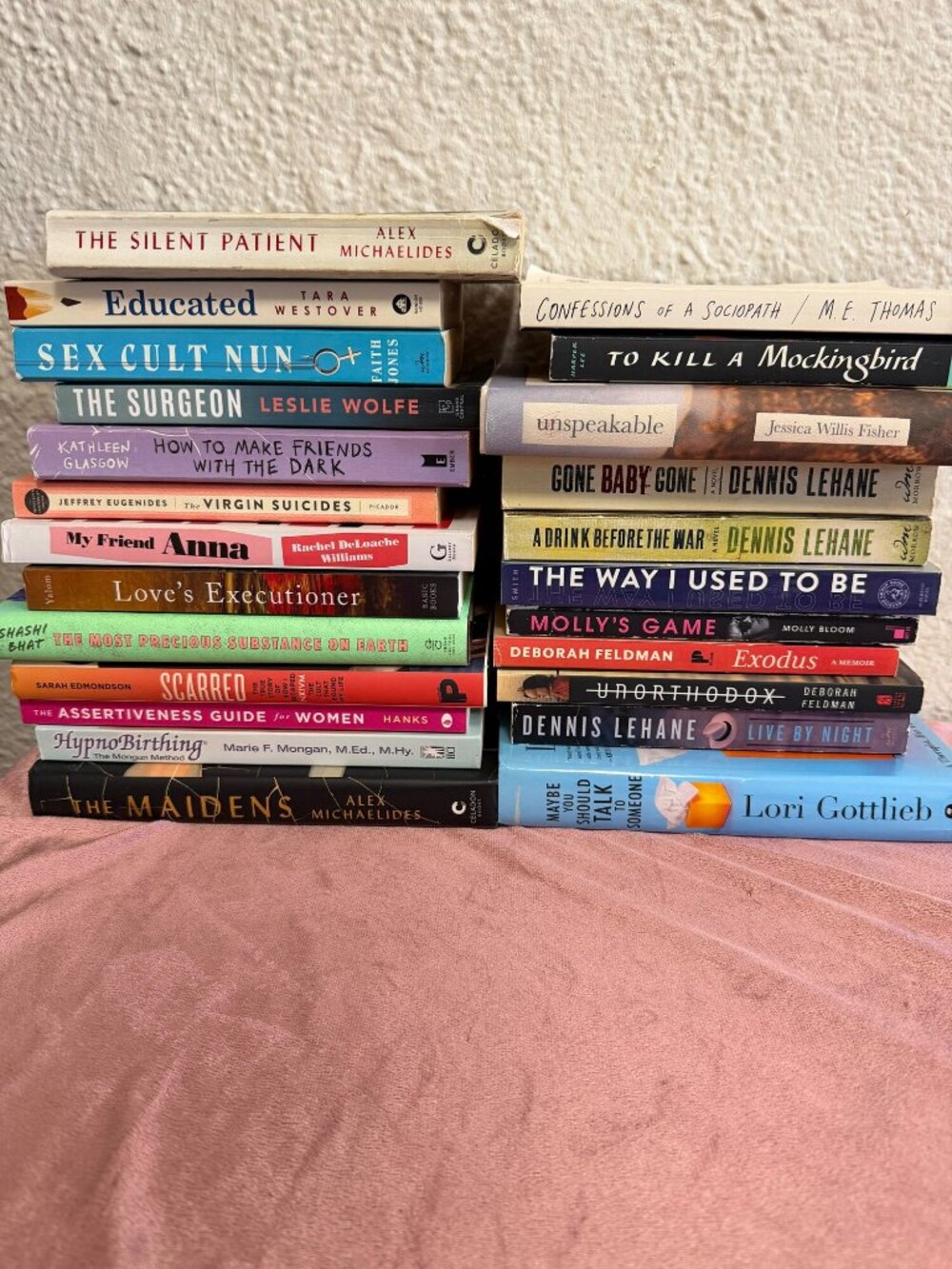 Book Lot of 24 Memoir True Crime Thriller Silent Patient Educated Lehane